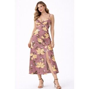 Zara Purple Floral Print Corset Dress Size S Ref #8293 588 Wedding Guest Date
